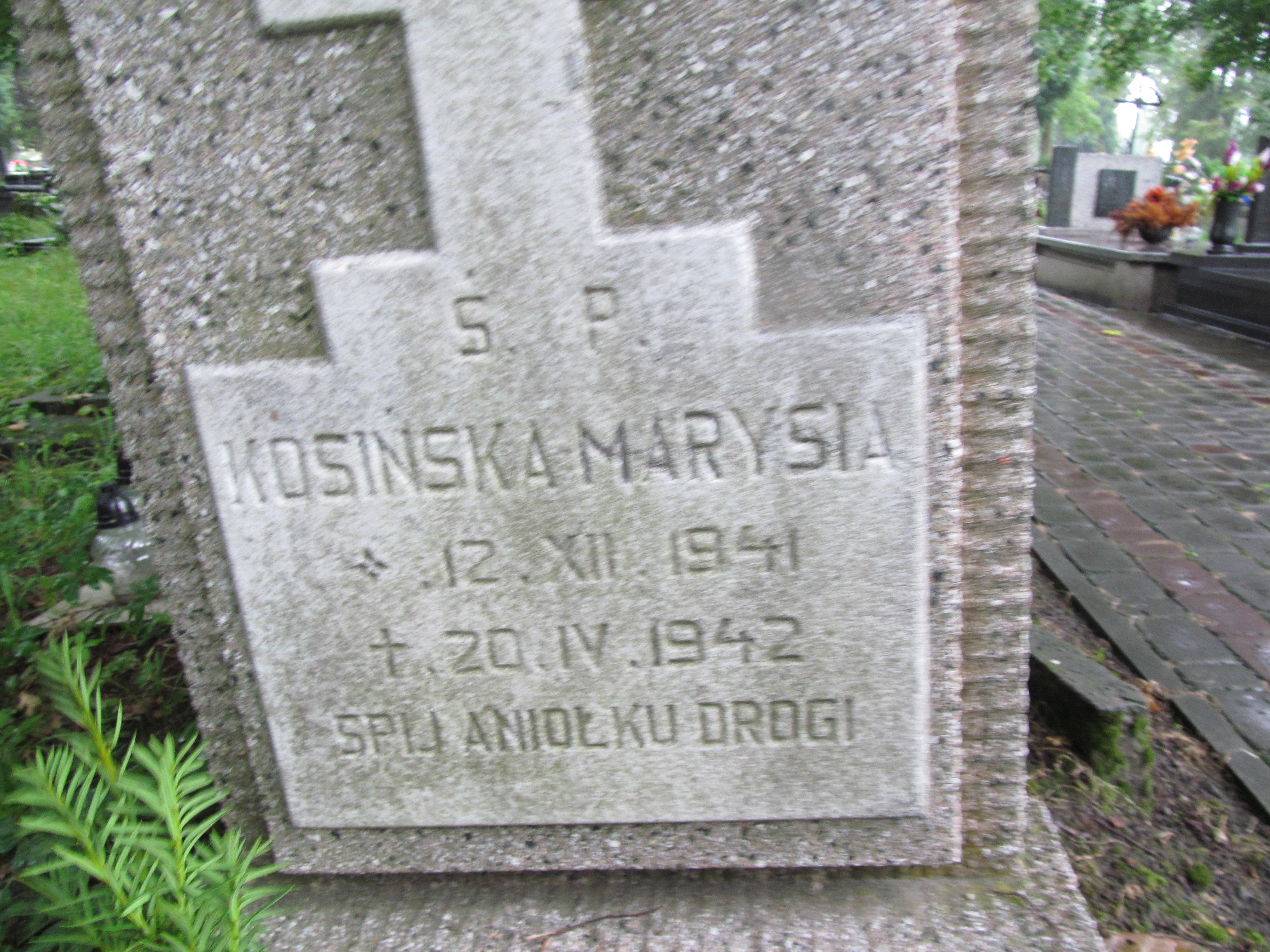 Maria Kosińska 1941 Chrzanów św. Mikołaja - Grobonet - Wyszukiwarka osób pochowanych