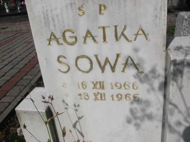 Agata Sowa 1966 Chrzanów św. Mikołaja - Grobonet - Wyszukiwarka osób pochowanych