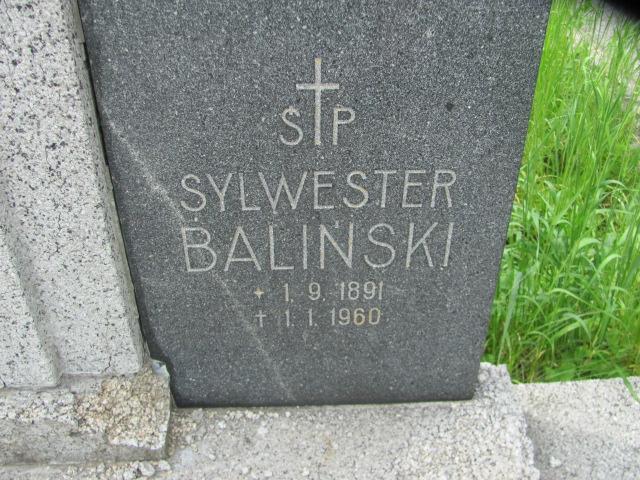Sylwester Baliński 1891 Chrzanów św. Mikołaja - Grobonet - Wyszukiwarka osób pochowanych