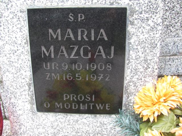 Maria Mazgaj 1908 Chrzanów św. Mikołaja - Grobonet - Wyszukiwarka osób pochowanych