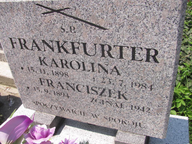 Franciszek Frankfurter 1894 Chrzanów św. Mikołaja - Grobonet - Wyszukiwarka osób pochowanych