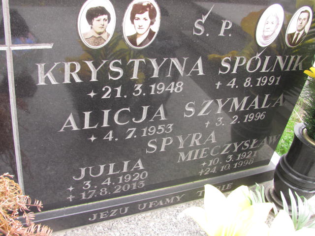 Julia Spyra 1920 Chrzanów św. Mikołaja - Grobonet - Wyszukiwarka osób pochowanych