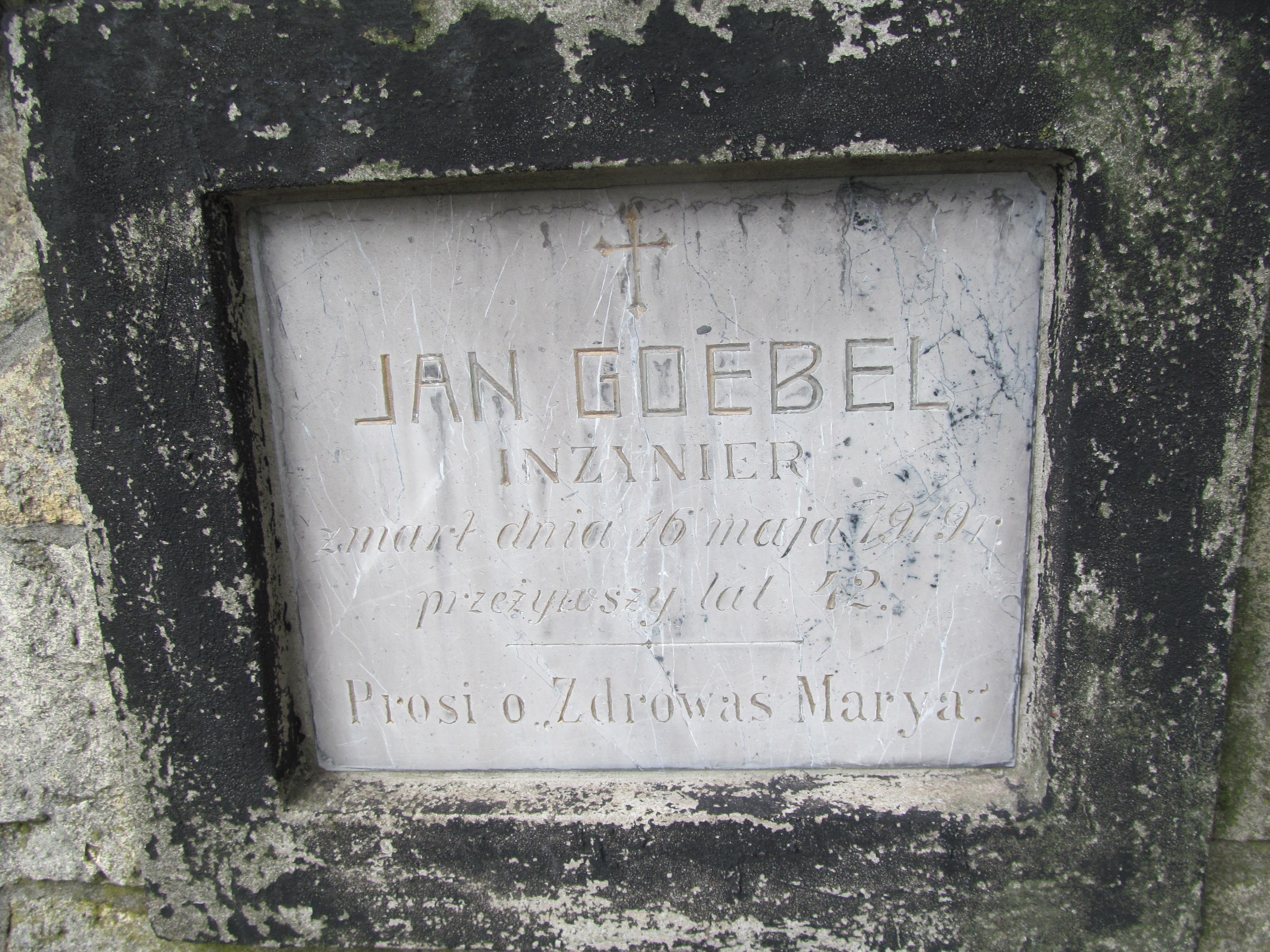 Jan Goebel Chrzanów św. Mikołaja - Grobonet - Wyszukiwarka osób pochowanych