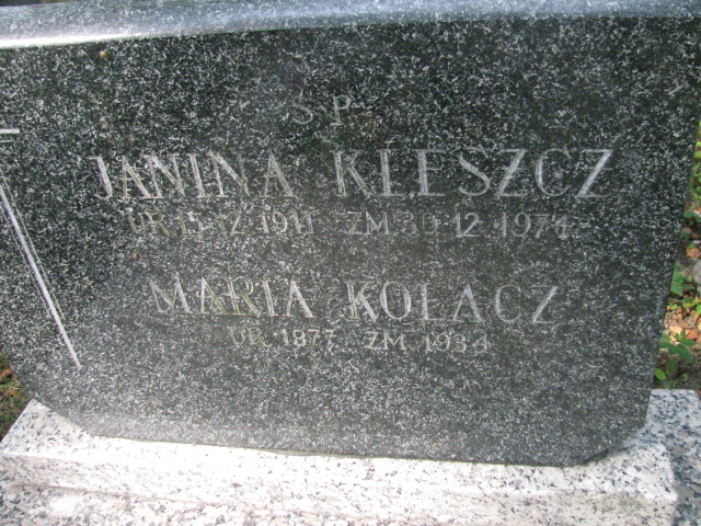 Janina Kleszcz 1911 Chrzanów św. Mikołaja - Grobonet - Wyszukiwarka osób pochowanych